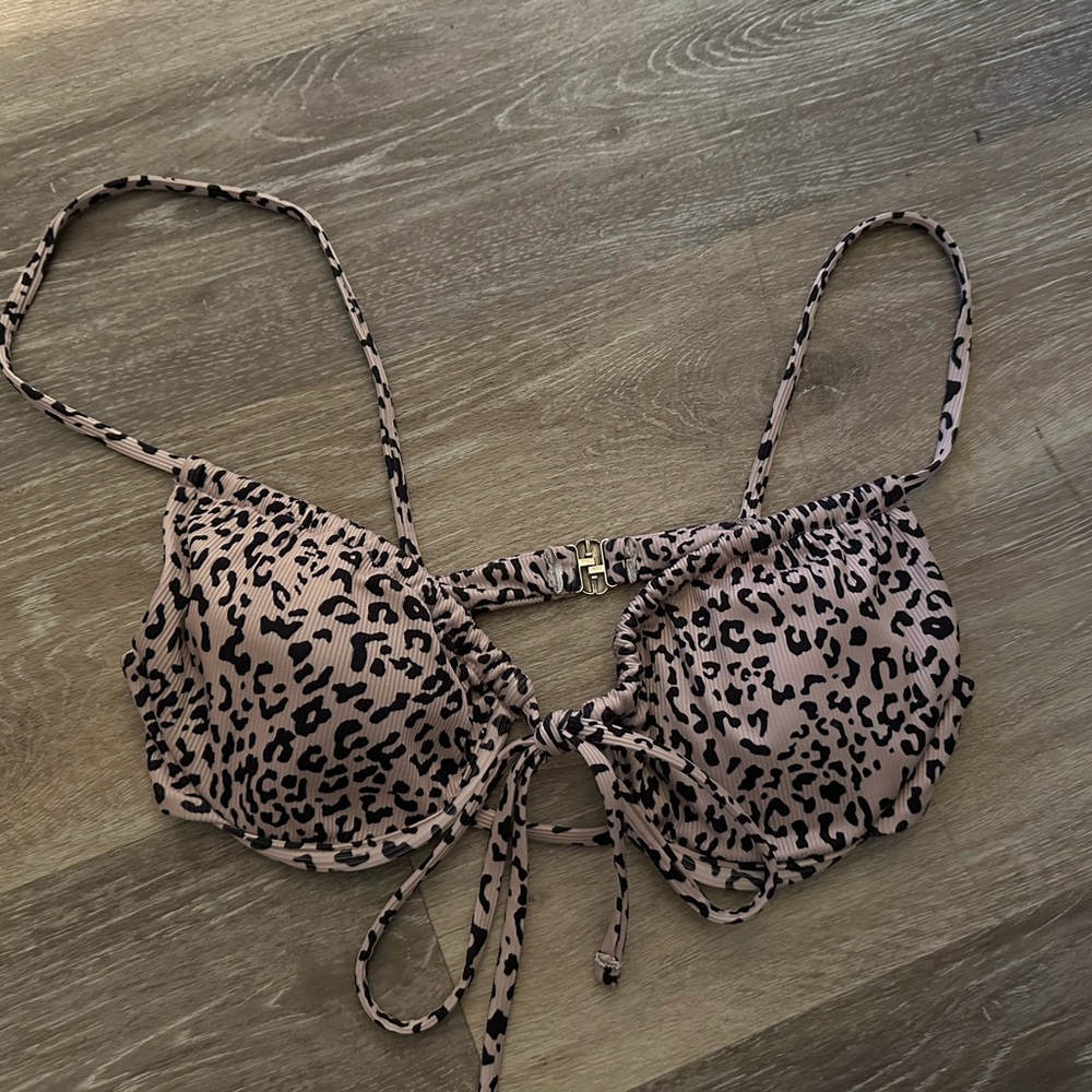 Shein pink and black cheetah print top